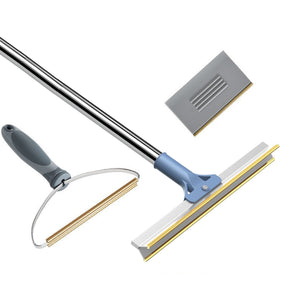 Pet Hair Removal Tool Set - Multi - Purpose Sweeper with Scraper and Handheld Fur Remover Grey - Factory Direct Shop