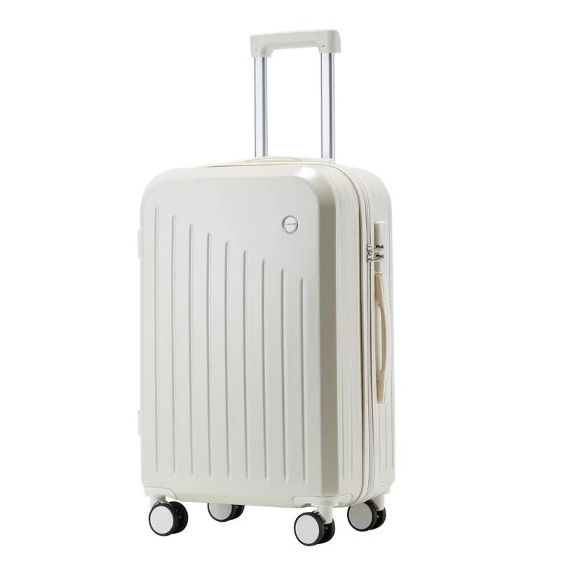 Smart Carry-On Luggage with Cup Holder & USB Charging Port - White 20 inch