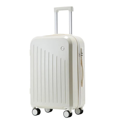 Smart Carry-On Luggage with Cup Holder & USB Charging Port - White 20 inch