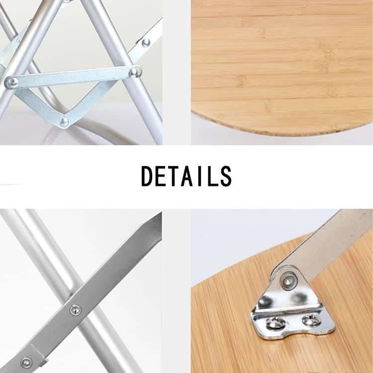 Portable Bamboo Folding Camping Table - Lightweight Round Table with Aluminum Alloy Frame for Outdoor Activities 60*60*27cm - Factory Direct Shop