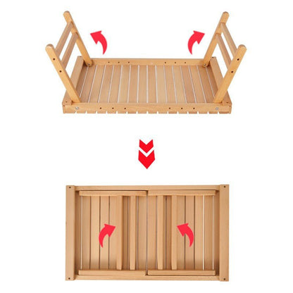 Folding Wooden Picnic Table - Portable Compact Outdoor Coffee & Camping Table - log color 67*37*28cm - Factory Direct Shop