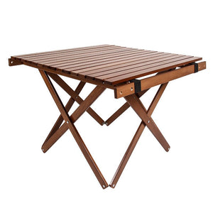 Portable Wooden Folding Table - Compact Outdoor Camping & Picnic Table - Log coloured - Factory Direct Shop