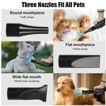 Pet Hair Dryer with Multiple Nozzles - Powerful and Quiet for Dogs and Cats (Pink) - Factory Direct Shop