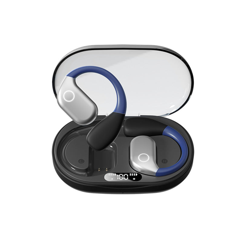 Black M82 Transparent OWS Wireless Bluetooth Earphones - Clear Sound, Comfortable Over-Ear Fit