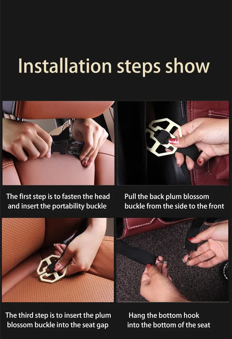 Chocolate Leather Car Backseat Organizer with Foldable Tray Table & Trash Bag