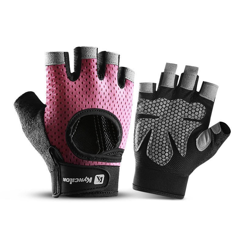 Gym Gloves - S - Pink Fingerless - Non - Slip Silicone Weightlifting - Factory Direct Shop