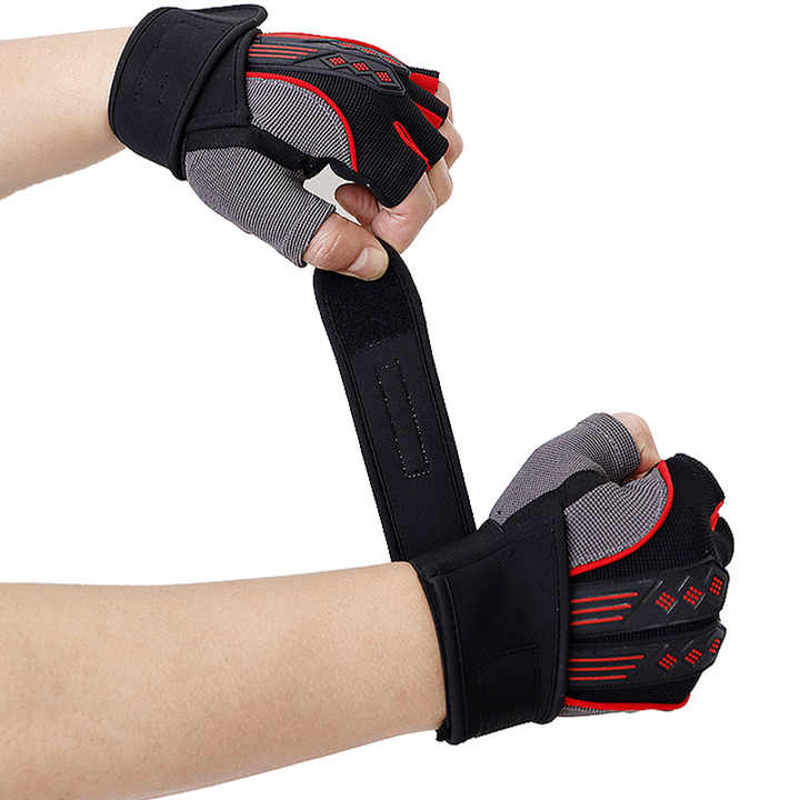 Gym Gloves - M - White Fingerless Non - Slip Weightlifting - Factory Direct Shop