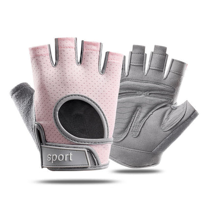 Gym Gloves - XL - Pink Silicone Padded - Non - Slip Weightlifting - Factory Direct Shop