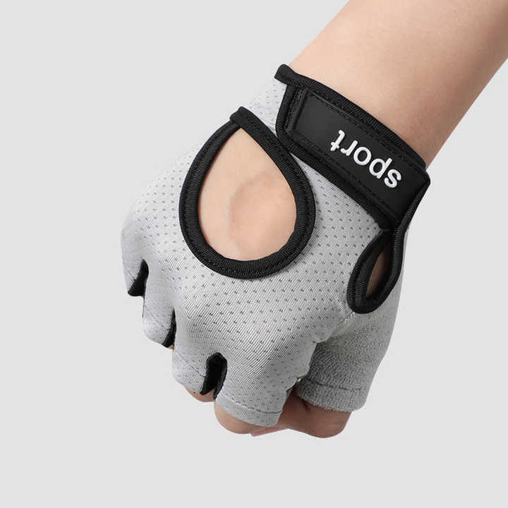 Gym Gloves - L - Black Silicone Padded - Non - Slip Weightlifting - Factory Direct Shop