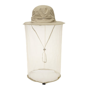 Yellow Outdoor Mosquito Net Hat - Sun Protection and Insect Repellent Bucket Hat