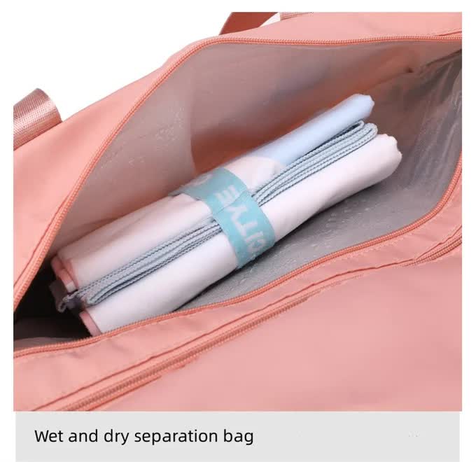 Grey Stylish Gym Travel Bag with Shoe Compartment, Lightweight and Durable Design