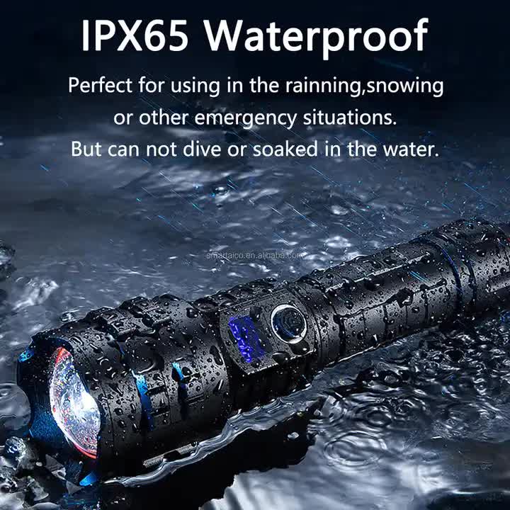 Gift Box LED Self-Defense Flashlight - Powerful Rechargeable Type-C LED Torch with Digital Display for Home & Outdoor Use