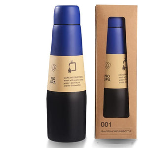 Stainless Steel Sports Water Bottle Insulated - Blue - Black 532ml - Factory Direct Shop