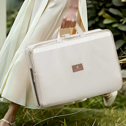 Light Pink Travel Storage Organizer Bag - Multi-Compartment Lightweight Foldable Luggage Organizer for Clothes, Underwear, and Accessories - Portable and Durable Packing Solution for Travel & Business Trips