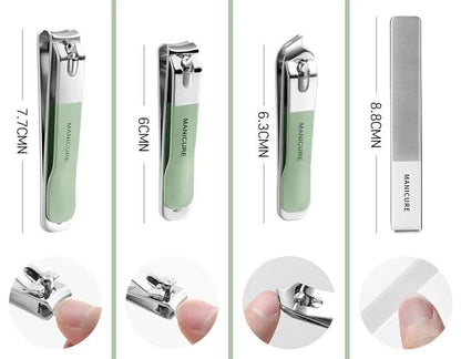 White 18-Piece Manicure and Pedicure Set - Stainless Steel Nail Clipper Kit | Professional Nail Care Grooming Tools