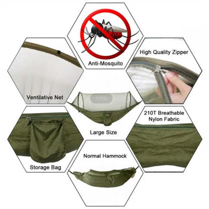 Camping Hammock Automatic Pop-Up Mosquito Net Hammock for Outdoor Camping