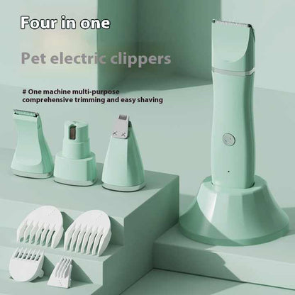 Light Green 4 - in - 1 Pet Grooming Electric Clippers - Professional Rechargeable Trimmer for Dogs & Cats, Paw, Fur, Nail, and Ear Care | Compact Design, - Factory Direct Shop
