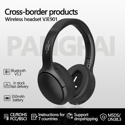 Silver VJE901 Wireless Bluetooth Over-Ear Headphones with Active Noise Cancelling
