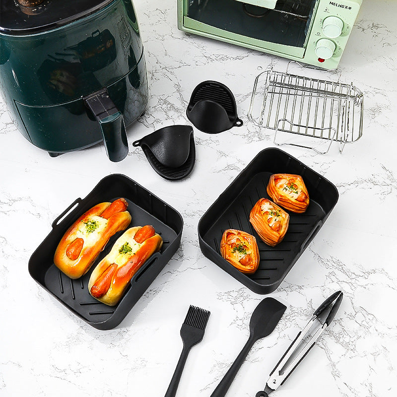 9-Piece Air Fryer Accessories Set - Silicone Liners, Grill Racks, Cooking Tools