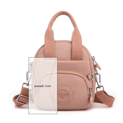 Purple Mini Waterproof Nylon Backpack - Lightweight Casual Crossbody Bag