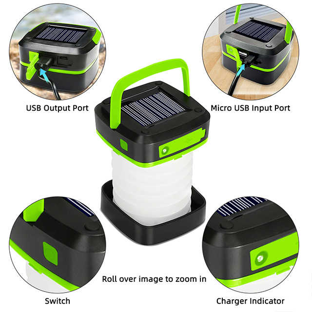 Camping Lantern Portable Solar LED USB Charging