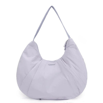 Purple Waterproof Nylon Lightweight Tote Shoulder Bag - Stylish and Spacious for Daily Commute and Outdoor Activities