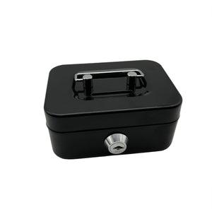 2PCS/Black Mini Lockable Cash Box with Handle - Secure Money Storage Box