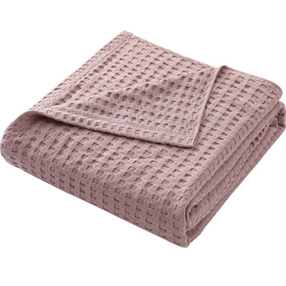 Cotton Waffle Blanket - Air Conditioning Blanket/Throw/Summer Quilt, 200*230cm,Yellow