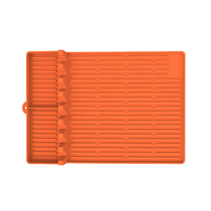 Orange Silicone BBQ Grilling Mat - Heat Resistant Side Rack Protector for Grills and Baking Trays