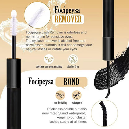 3 PCS DIY Lash Clusters Kit - 100D Fluffy & Thick False Eyelashes with Adhesive and Tools