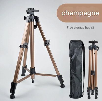 Champagne Portable Folding Artist Tripod Easel - Adjustable Stand for Sketching & Painting (Collapses to 54cm)
