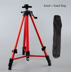 Red Portable Folding Artist Tripod Easel - Adjustable Stand for Sketching & Painting (Collapses to 54cm)