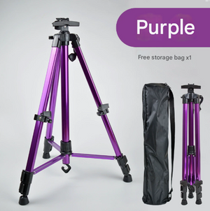 Purple Portable Folding Artist Tripod Easel - Adjustable Stand for Sketching & Painting (Collapses to 54cm)