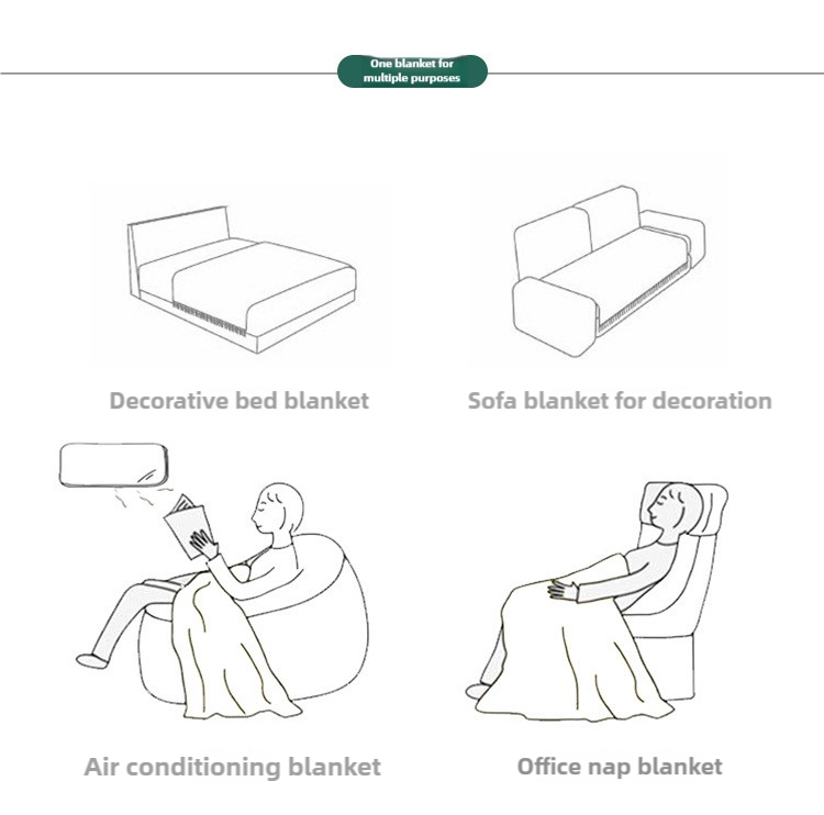 130*230CM Grey Nordic Solid Color Knitted Sofa Throw Blanket with Tassels