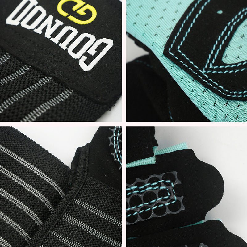 Gym Gloves - M - Black And Blue Anti - Slip Weightlifting - Factory Direct Shop