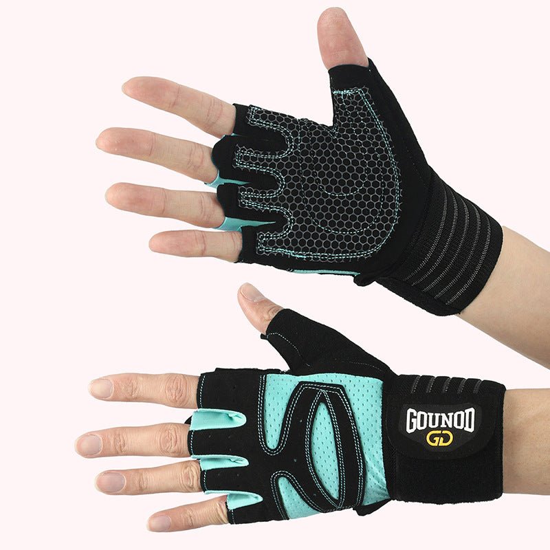 Gym Gloves - M - Black And Blue Anti - Slip Weightlifting - Factory Direct Shop