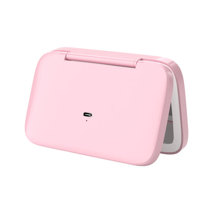 Pink MR2326C Portable LED Illuminated Makeup Mirror - Foldable Lighted Vanity Mirror with 801mAh Battery