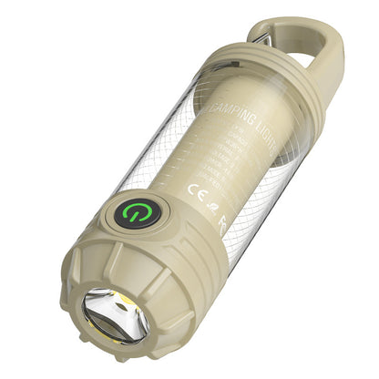2 PCS Khaki Portable Outdoor Camping Light with 6 Modes