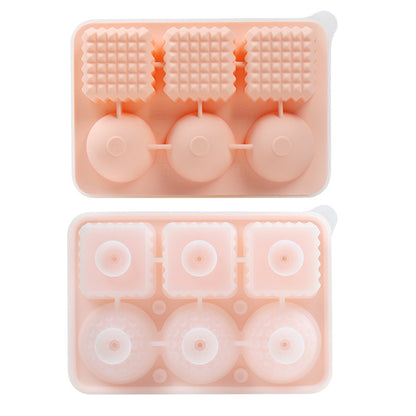 2 PCS Sphere & Square Ice Cube Tray (Pink) - Novelty Silicone Ice Maker for Whiskey Cocktails