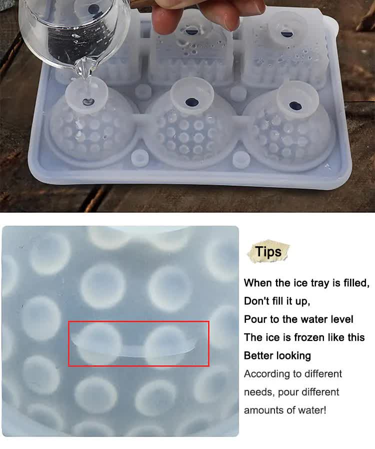 2 PCS Sphere & Square Ice Cube Tray (Pink) - Novelty Silicone Ice Maker for Whiskey Cocktails