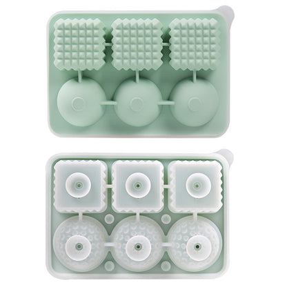 2 PCS Sphere & Square Ice Cube Tray (Green) - Novelty Silicone Ice Maker for Whiskey Cocktails
