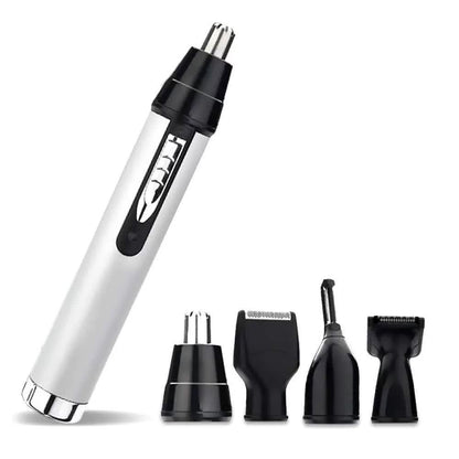 4-in-1 Electric Nose & Ear Hair Trimmer Set - USB Rechargeable Grooming Kit