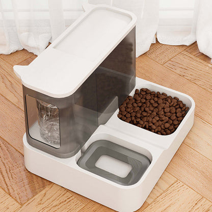 Grey Pet Feeder 3L Automatic Cat Feeder and Water Dispenser - Hassle-Free Hydration and Feeding