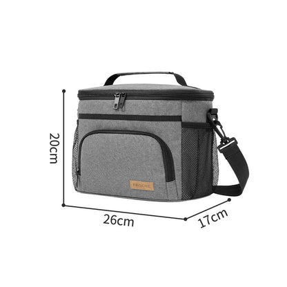 Blue Insulated Lunch Bag Cooler Tote - 9L Leakproof Thermal Lunch Box with Shoulder Strap & Pockets for Work, Picnic, Travel