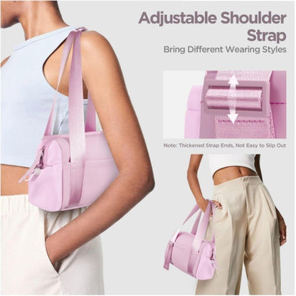 Stylish white Mini Gym Bag & Travel Tote - Compact Duffel with Wet Pocket, Luggage Sleeve & Multiple Compartments - Factory Direct Shop