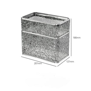 2PCS Stylish Double-Layer Transparent Grey Wave-Textured Tissue Box Holder - Stylish Bathroom Storage