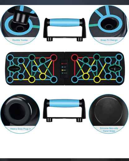 Multifunctional Push-Up Board - 9-in-1 Foldable Push-Up System for Strength Training