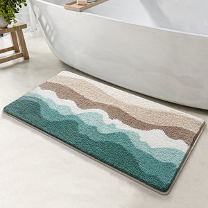 Peaceful Beach Bath Mat - Super Absorbent, Non-Slip Bathroom Floor Mat - 40x60cm