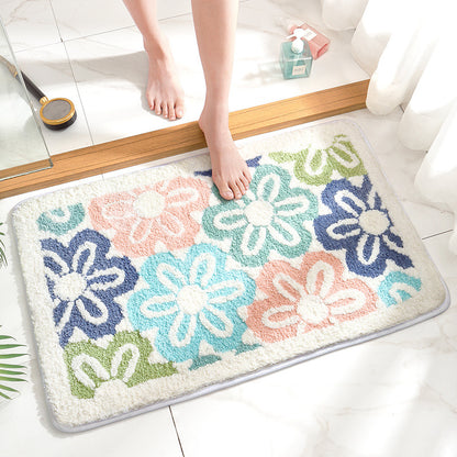 Flower Bath Mat - Super Absorbent, Non-Slip Bathroom Floor Mat - 40x60cm