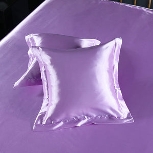 Colocasia Esculenta 2 PCS Faux Silk Pillow Covers - Cooling Ice Silk Satin Cushion Covers - 45x45cm